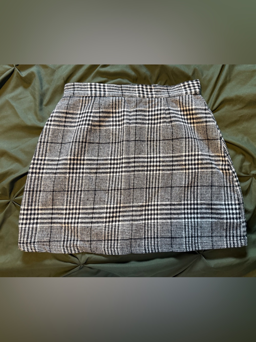 Classic Black & White Plaid Mini Skirt